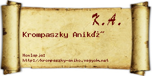 Krompaszky Anikó névjegykártya